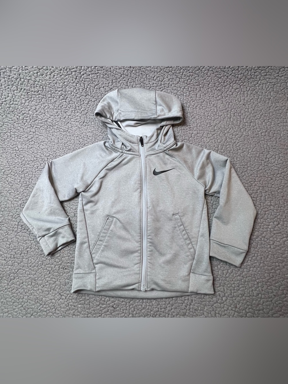Nike Full Zip Up Hoodie Little Boys Size 3T Gray & Black Long Sleeve Jacket